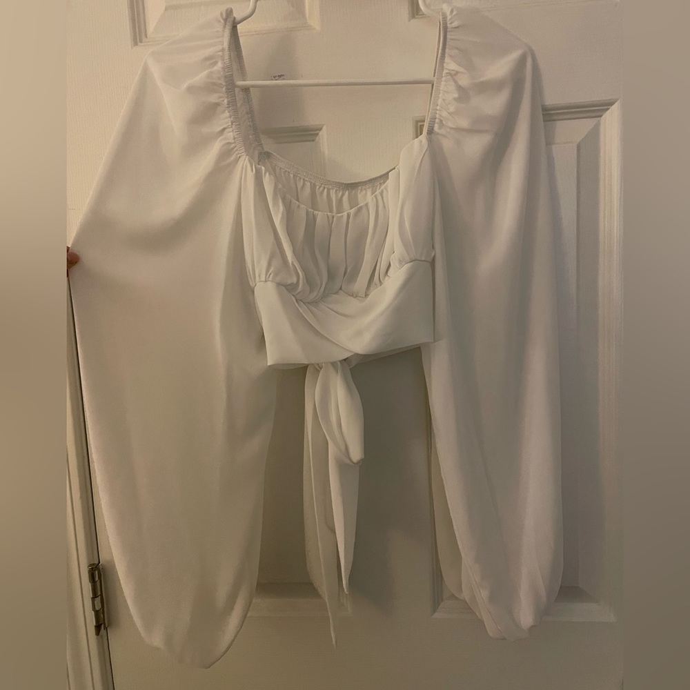 Flowy White Long-Sleeve